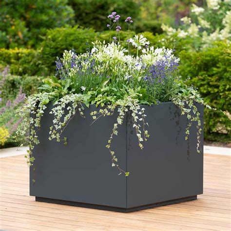 metal pots in a box|metal pots for plants.